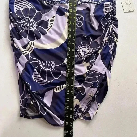 Free People She's Something Else Printed Mini Skirt Womens Size L Pruple FLoral - Picture 6 of 14